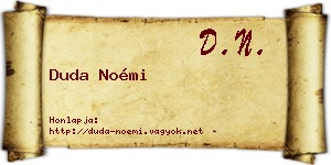 Duda Noémi névjegykártya